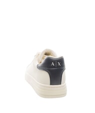 ARMANI EXCHANGE A|X COURTSIDE Leder-Sneakers gebrochenes Weiß + dunkles Marineblau - Herrenschuhe - 4