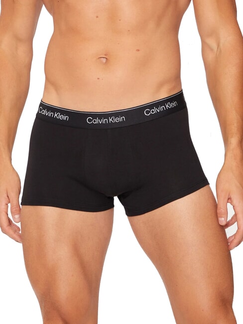 CK 3 elastische Boxershorts mit Lurex-Logo b- Silber, Rot, Silber Lurex lgs - Herrenslip