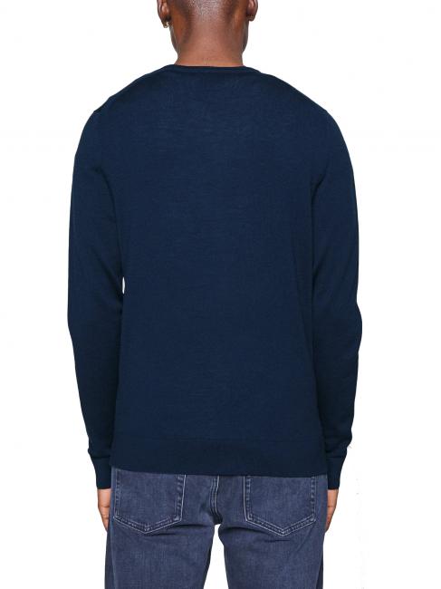 SUPERIOR WOOL Pullover aus Wolle mit Rundhalsausschnitt Calvin Marine - Herrenpullover