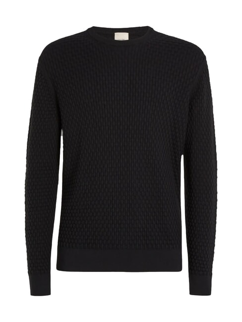 CK Rundhalspullover mit gewebten Details ck schwarz - Herrenpullover