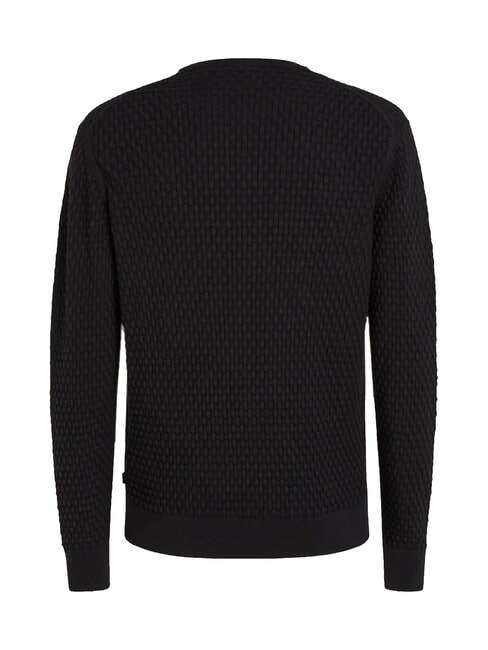 CK Rundhalspullover mit gewebten Details ck schwarz - Herrenpullover
