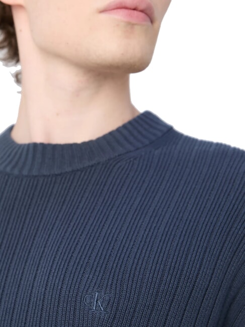 CK JEANS Pullover mit Rundhalsausschnitt und normaler Passform Tinte - Herrenpullover