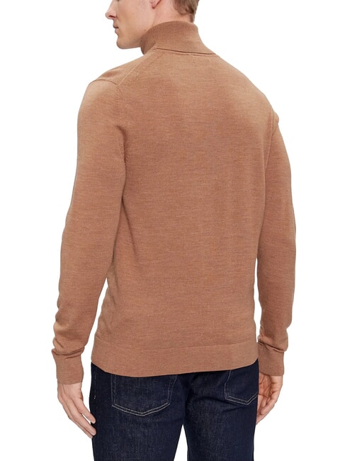 CK Slim-Fit-Rollkragenpullover aus Wolle Travertin-Heide - Herrenpullover