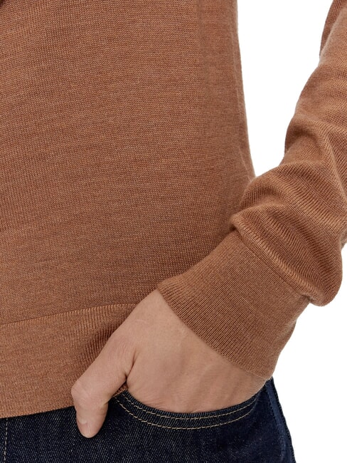CK Slim-Fit-Rollkragenpullover aus Wolle Travertin-Heide - Herrenpullover