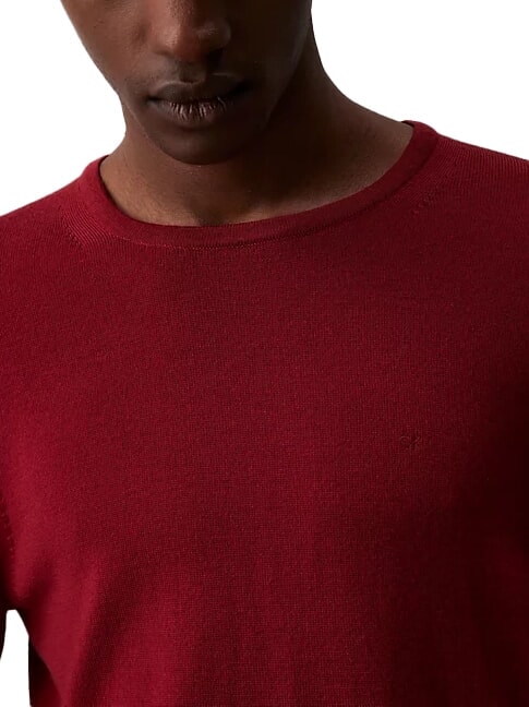 SUPERIOR WOOL Pullover aus Wolle mit Rundhalsausschnitt Syrah - Herrenpullover