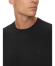 CALVIN KLEIN CK JEANS Slim Fit gerippter Pullover mit Rundhalsausschnitt ck schwarz - Herrenpullover - 3