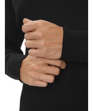 CALVIN KLEIN CK JEANS Slim Fit gerippter Pullover mit Rundhalsausschnitt ck schwarz - Herrenpullover - 4