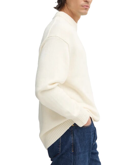 CK JEANS Oversize-Pullover mit Rundhalsausschnitt Elfenbein - Herrenpullover