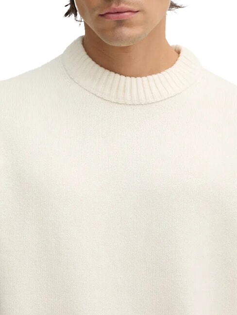 CK JEANS Oversize-Pullover mit Rundhalsausschnitt Elfenbein - Herrenpullover