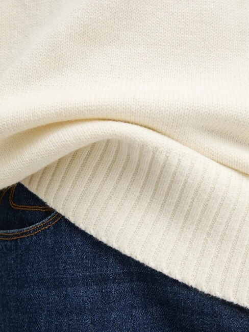 CK JEANS Oversize-Pullover mit Rundhalsausschnitt Elfenbein - Herrenpullover