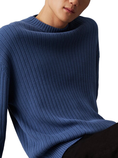 CK JEANS Pullover mit Rundhalsausschnitt und normaler Passform blaue Küste - Herrenpullover