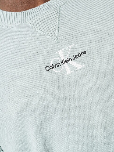 CK JEANS Baumwollpullover mit Logo schiefergrau - Herrenpullover