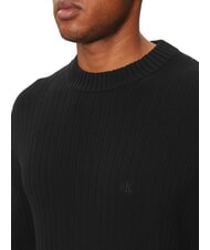 CALVIN KLEIN CK JEANS Pullover mit Rundhalsausschnitt und normaler Passform ck schwarz - Herrenpullover - 4