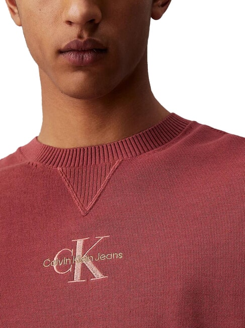 CK JEANS Baumwollpullover mit Logo Apfelbutter - Herrenpullover