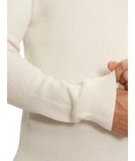 CALVIN KLEIN CK JEANS Gerippter Rundhalspullover Elfenbein - Herrenpullover - 4