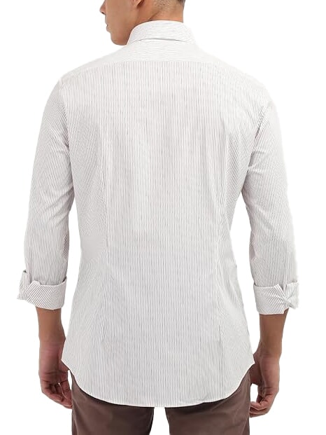 CK Slim Fit gestreiftes Langarmhemd Syrah - Herrenhemden