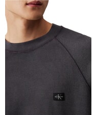 CALVIN KLEIN CK JEANS Langarm-T-Shirt mit Waffelmuster Ebenholz - Herren-T-Shirts - 3