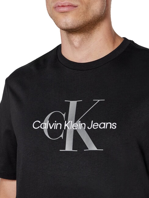 CK JEANS Kurz&auml;rmliges Baumwoll-T-Shirt mit Logo Schwarz - Herren-T-Shirts