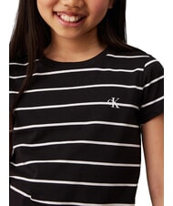 CALVIN KLEIN CK KIDS Gestreiftes Kurzarm-T-Shirt schwarzer Streifen / Elfenbein - Kinder-T-Shirt - 3