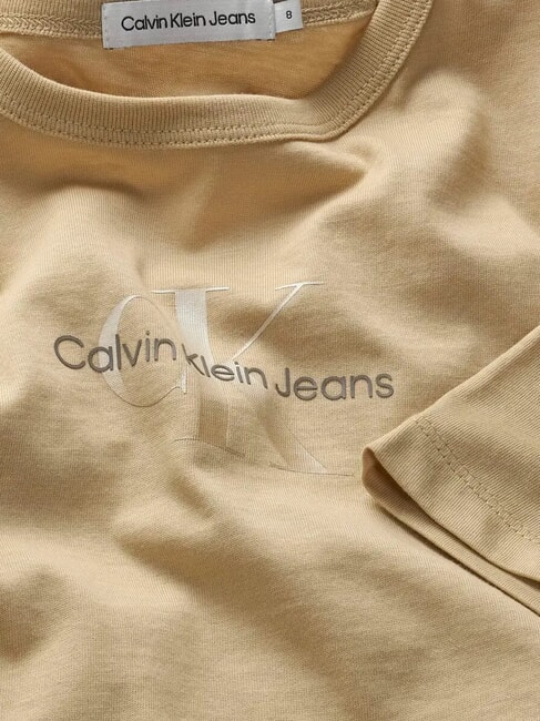 CK KIDS Kurzärmliges T-Shirt aus elastischer Baumwolle blasses Khaki - Kinder-T-Shirt