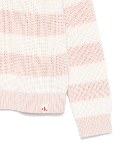 CK KIDS Gestreifter Pullover mit Rundhalsausschnitt Pfirsichpeitsche - Kinderpullover