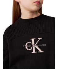 CALVIN KLEIN CK KIDS Rundhalspullover aus Baumwolle ck schwarz - Kinderpullover - 3