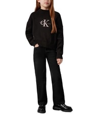 CALVIN KLEIN CK KIDS Rundhalspullover aus Baumwolle ck schwarz - Kinderpullover - 4