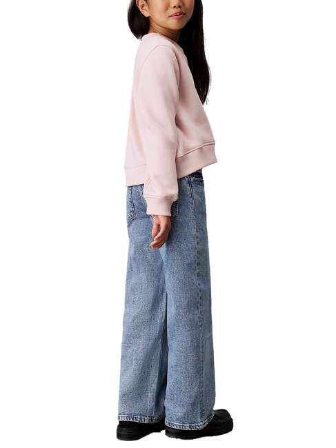 CK KIDS Relaxed Fit Jeans mit weitem Bein für Mädchen Salz und Pfeffer blau - Kinderhosen