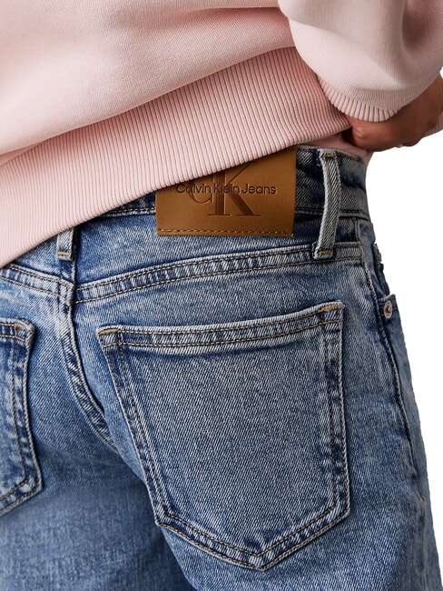 CK KIDS Relaxed Fit Jeans mit weitem Bein für Mädchen Salz und Pfeffer blau - Kinderhosen