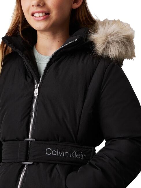 CK KIDS Lange Daunenjacke für Mädchen mit Kapuze ck schwarz - Kinder Jacken