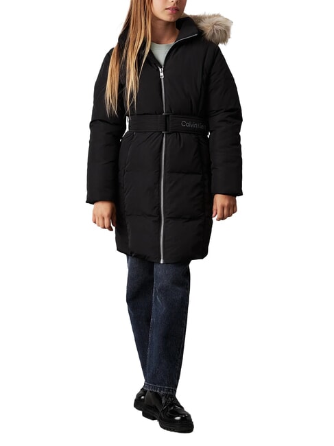 CK KIDS Lange Daunenjacke für Mädchen mit Kapuze ck schwarz - Kinder Jacken