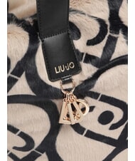 LIUJO VERRY Große Hobo-Tasche aus Plüsch neutral/schwarz - Damentaschen - 3