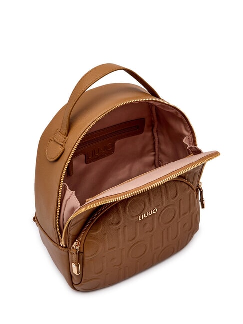 MANHATTAN Mittelgroßer Rucksack mit geprägtem Logo Wildleder- - Damentaschen