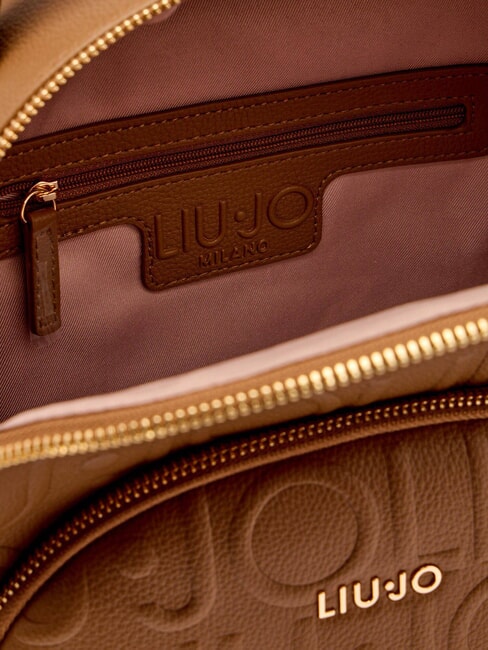 MANHATTAN Mittelgroßer Rucksack mit geprägtem Logo Wildleder- - Damentaschen