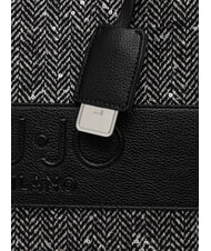 LIUJO RIDHI Große Einkaufstasche mit Fischgrätenmuster SCHWARZ - Damentaschen - 4