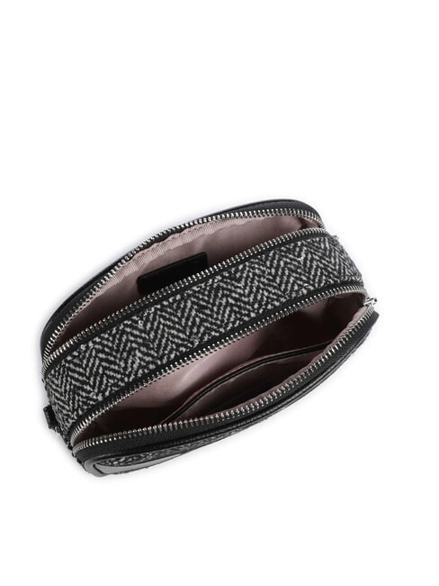 RIDHI Mini-Umhängetasche aus Fischgrätgewebe SCHWARZ - Damentaschen