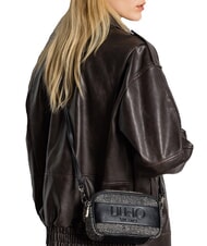 LIUJO RIDHI Mini-Umhängetasche aus Fischgrätgewebe SCHWARZ - Damentaschen - 5