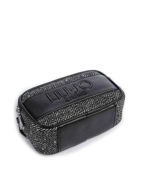 RIDHI Mini-Umhängetasche aus Fischgrätgewebe SCHWARZ - Damentaschen