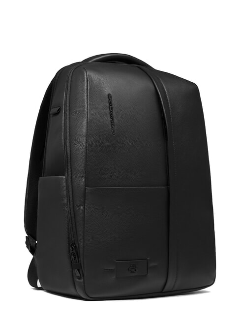 RUSSEL Lederrucksack f&uuml;r 15,6"-Laptop Schwarz - PC-Rucks&auml;cke