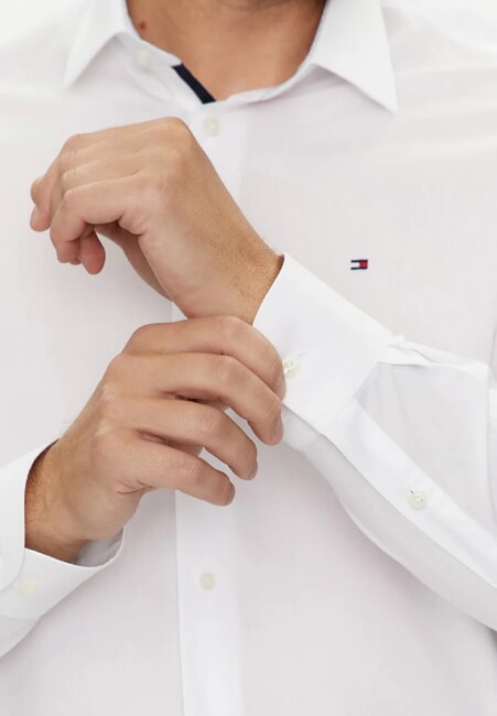 TH Cotton Langarmhemd optisches Wei&szlig; - Herrenhemden