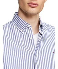TOMMY HILFIGER TH Stripes Baumwollhemd Mittelblau / Optisches Wei&szlig; - Herrenhemden - 3