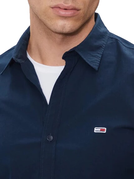 TH JEANS Langarmhemd dunkle Nachtmarine - Herrenhemden