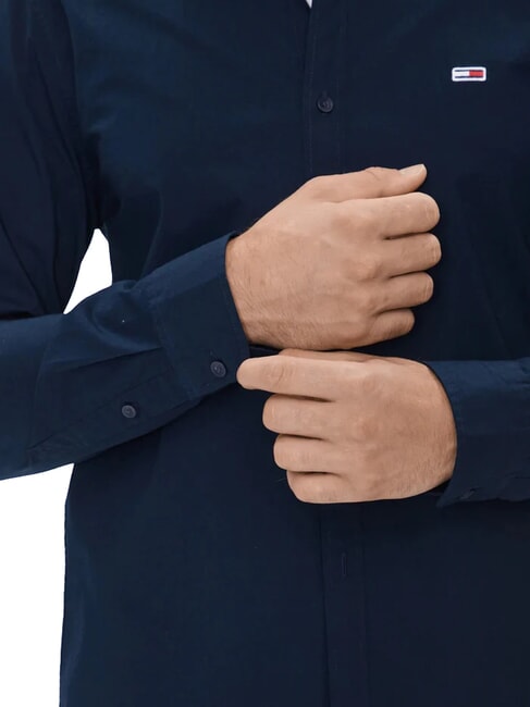 TH JEANS Langarmhemd dunkle Nachtmarine - Herrenhemden