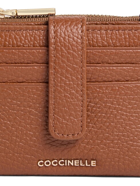 METALLIC SOFT Mini-Geldbörse aus Leder Cognac - Brieftaschen Damen
