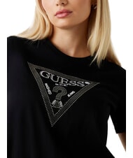 GUESS SS CN KRYSTAL TRIANGLE Kurzarm-T-Shirt mit Nieten und Strass jetbla - T-Shirts und Tops für Damen - 3