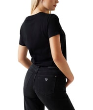 GUESS SS CN KRYSTAL TRIANGLE Kurzarm-T-Shirt mit Nieten und Strass jetbla - T-Shirts und Tops für Damen - 2