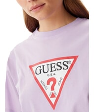 GUESS JEANS SS CN BOXY ICONIC  Baumwoll-T-Shirt lila Blume - T-Shirts und Tops für Damen - 3