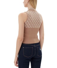 GUESS RN LISE 4G Tanktop mit Stehkragen nasser Sand und Creme c - T-Shirts und Tops für Damen - 2