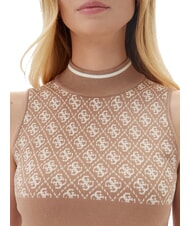 GUESS RN LISE 4G Tanktop mit Stehkragen nasser Sand und Creme c - T-Shirts und Tops für Damen - 3