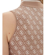 GUESS RN LISE 4G Tanktop mit Stehkragen nasser Sand und Creme c - T-Shirts und Tops für Damen - 4